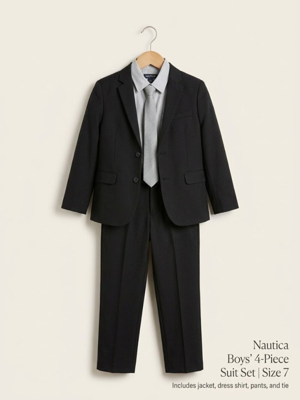 Nautica Boys' 4-Piece Suit Set with Blazer – Size 7 Regular